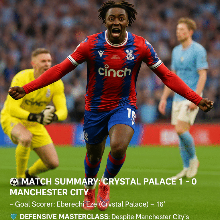 Crystal Palace Clinch First Major Trophy by Defeating Manchester City in FA Cup Final 2025!
