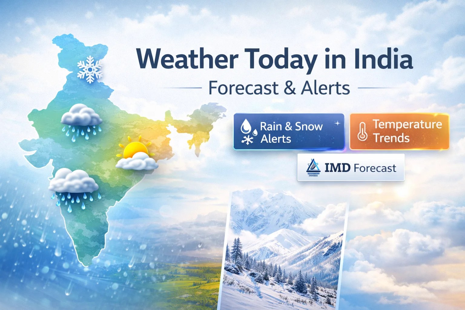 Weather Today in India — IMD Forecast, Rain & Snow Alerts Across Regions