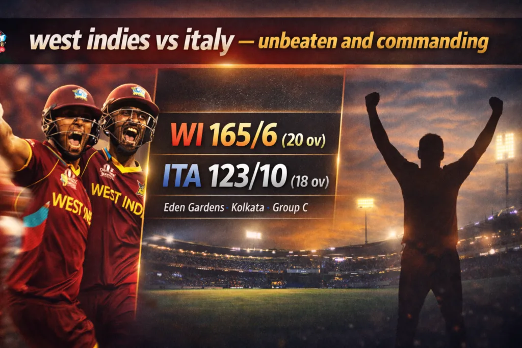 West indies vs Italy