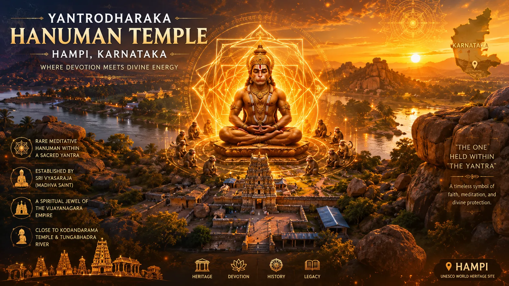 Yantrodharaka Hanuman Temple, Hampi, Karnataka