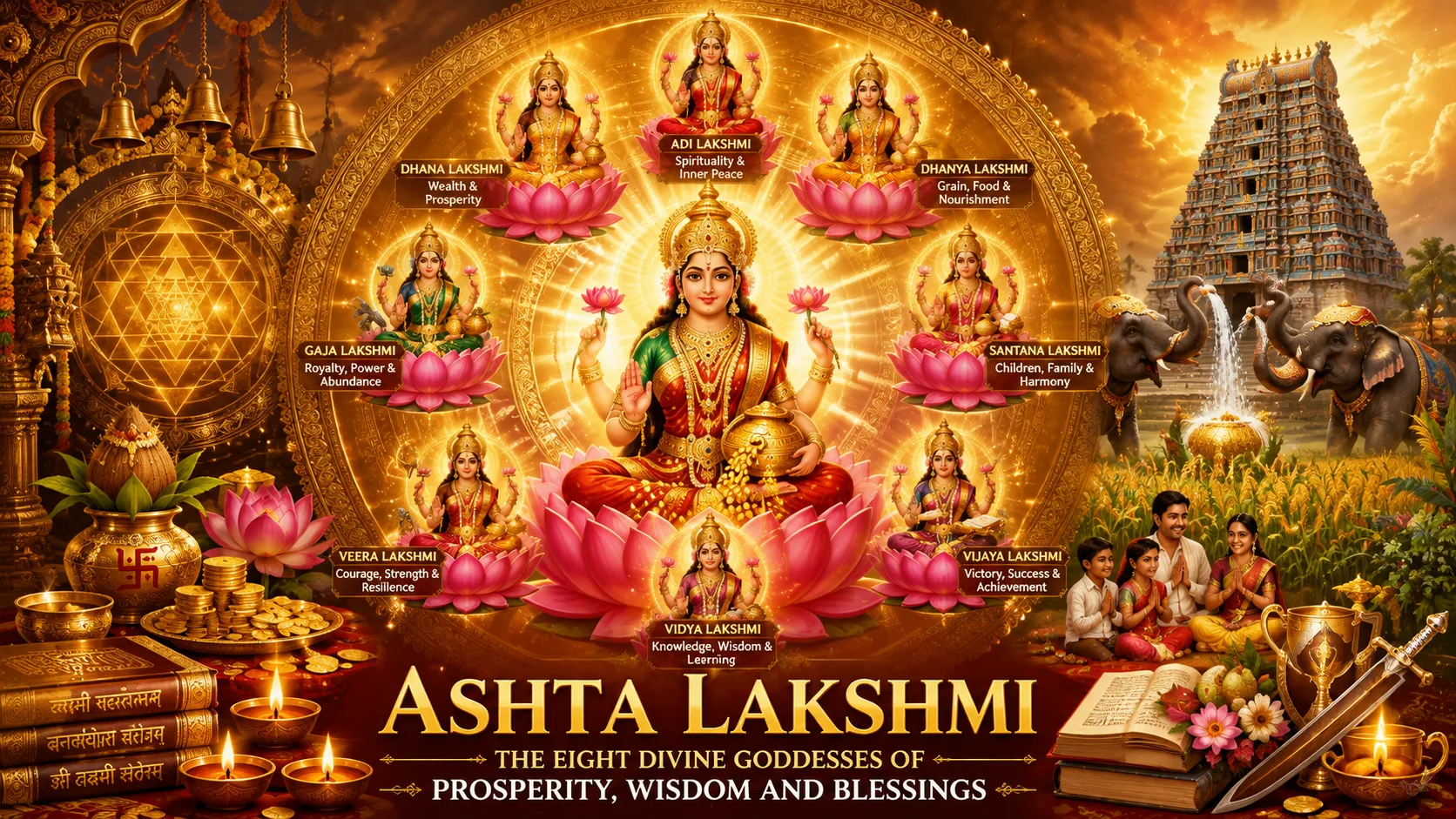 Ashta Lakshmi: Eight Divine Goddesses of Prosperity Guide